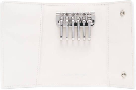 Maison Margiela Portemonnee met vier stiksels en sleutelhanger Wit