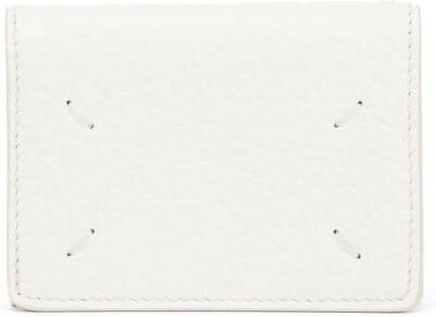 Maison Margiela Leren portemonnee met stiksels Wit