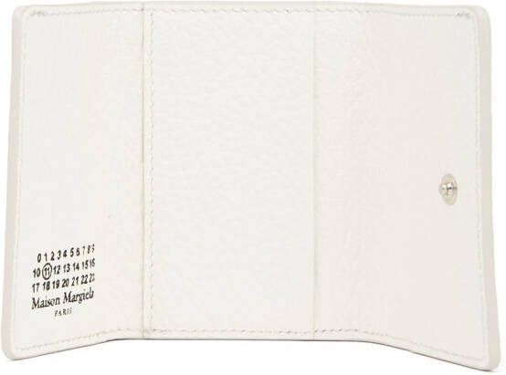 Maison Margiela Leren portemonnee met stiksels Wit