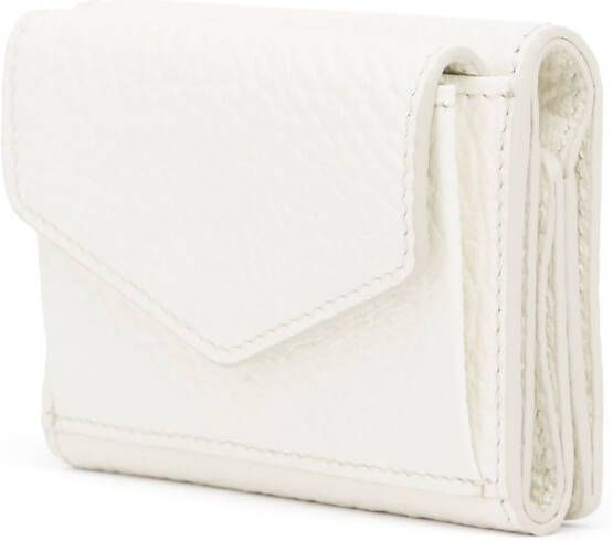 Maison Margiela Leren portemonnee met stiksels Wit