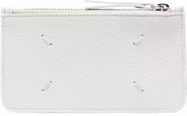 Maison Margiela Leren pasjeshouder met vier stiksels Wit