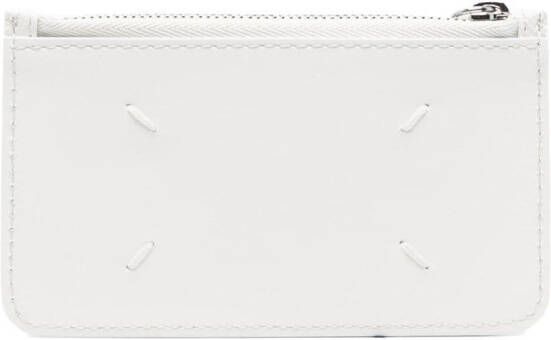 Maison Margiela Leren pasjeshouder met vier stiksels Wit