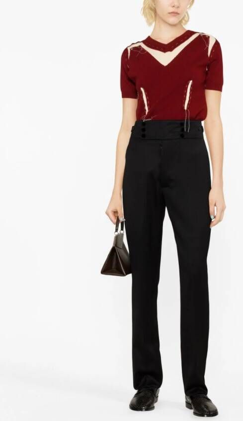 Maison Margiela Wollen broek met toelopende pijpen Zwart
