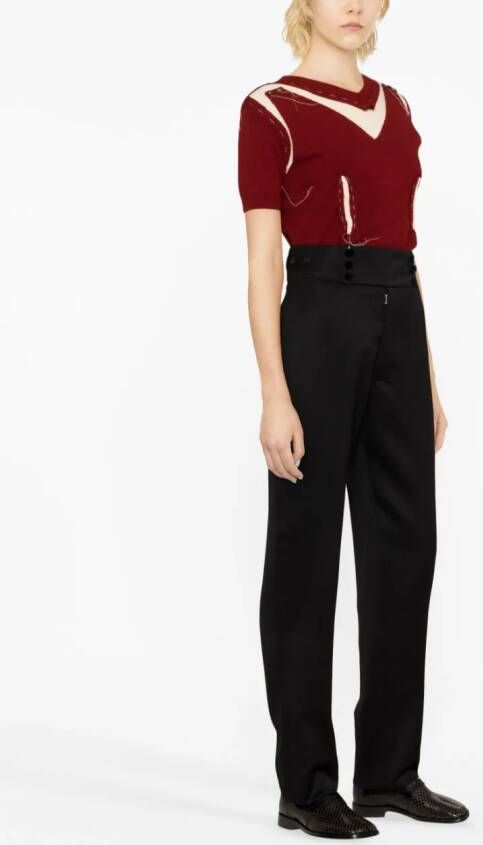 Maison Margiela Wollen broek met toelopende pijpen Zwart