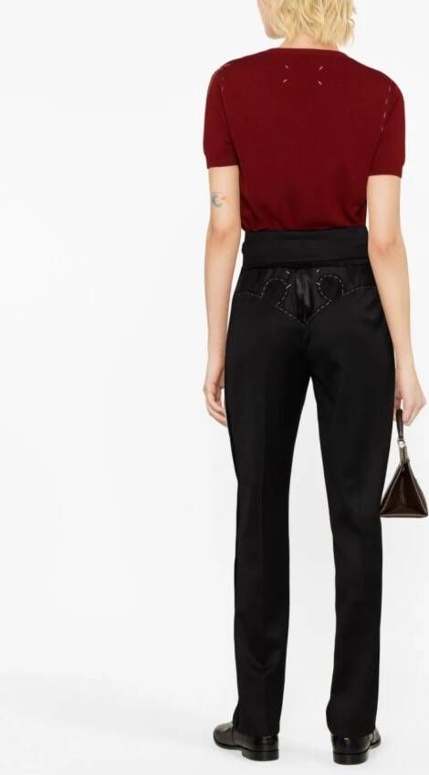 Maison Margiela Wollen broek met toelopende pijpen Zwart