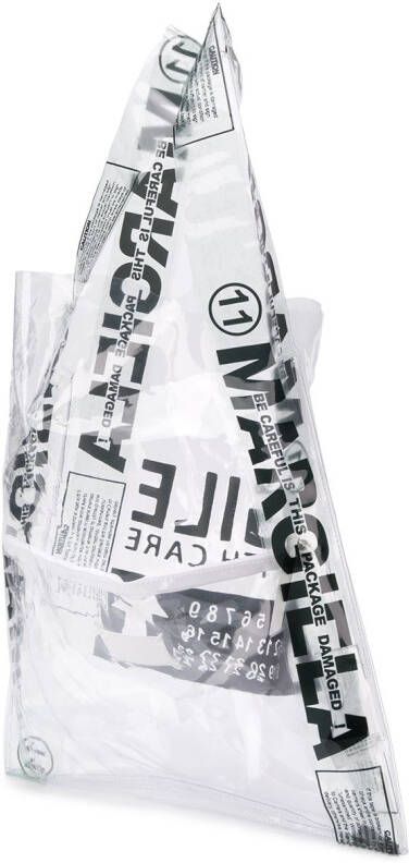 Maison Margiela 'Fragile' shopper tas Zwart