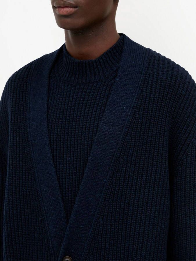 Maison Margiela Donegal vest met V-hals Blauw
