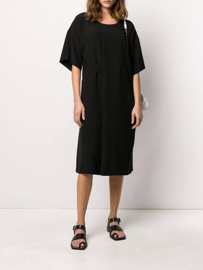Maison Margiela Geplooide T-shirtjurk Zwart