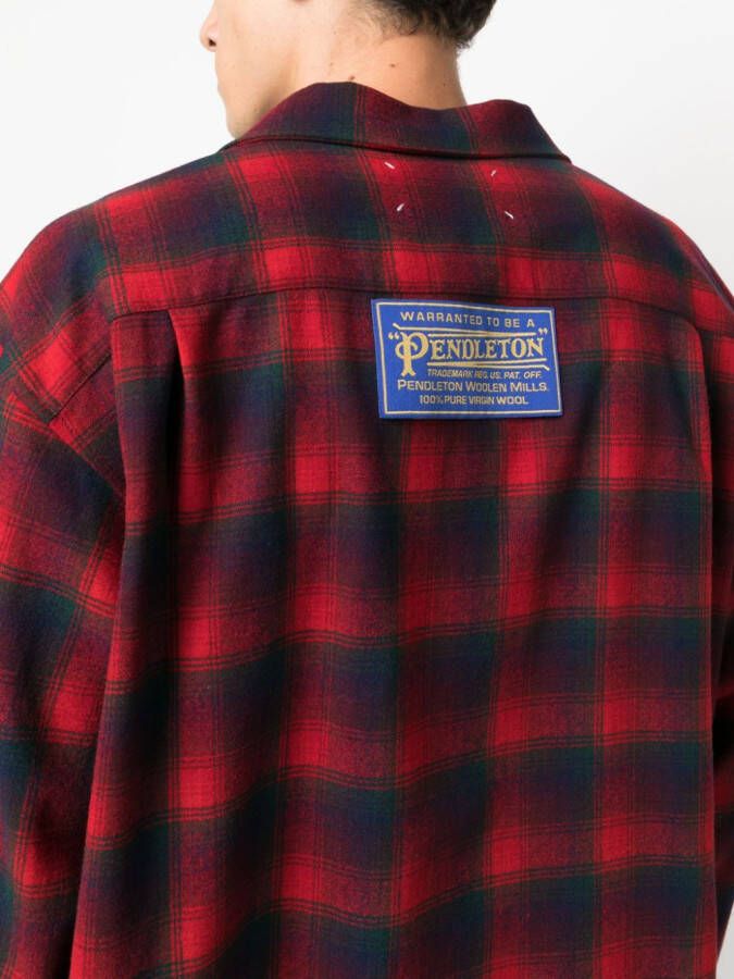 Maison Margiela x Pendleton geruit wollen overhemd Rood