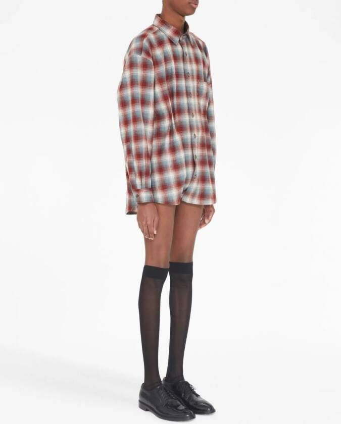 Maison Margiela x Pendleton geruite playsuit blouse Rood