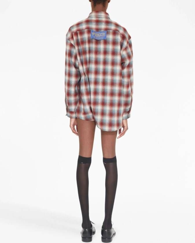 Maison Margiela x Pendleton geruite playsuit blouse Rood