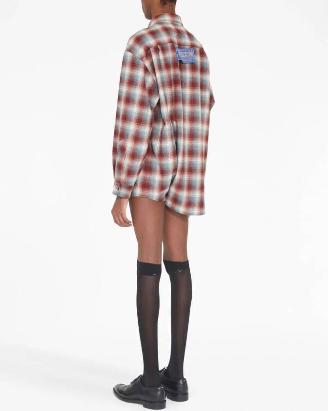 Maison Margiela x Pendleton geruite playsuit blouse Rood
