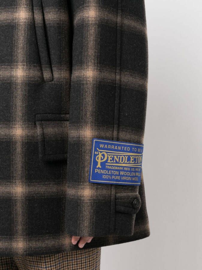 Maison Margiela x Pendleton geruite wollen sailorjas Zwart