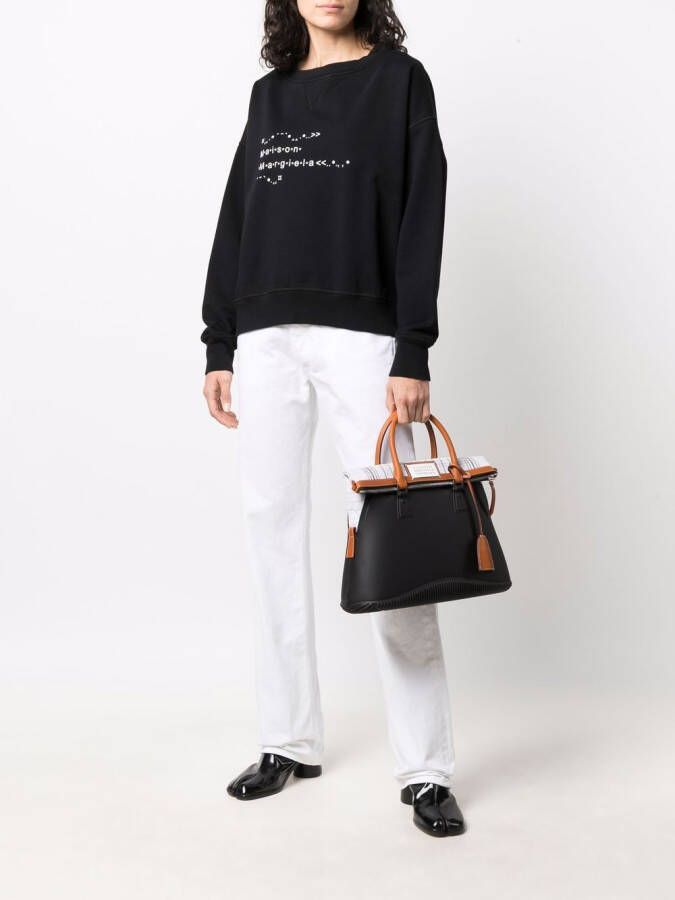 Maison Margiela Grote 5AC geruite shopper Zwart