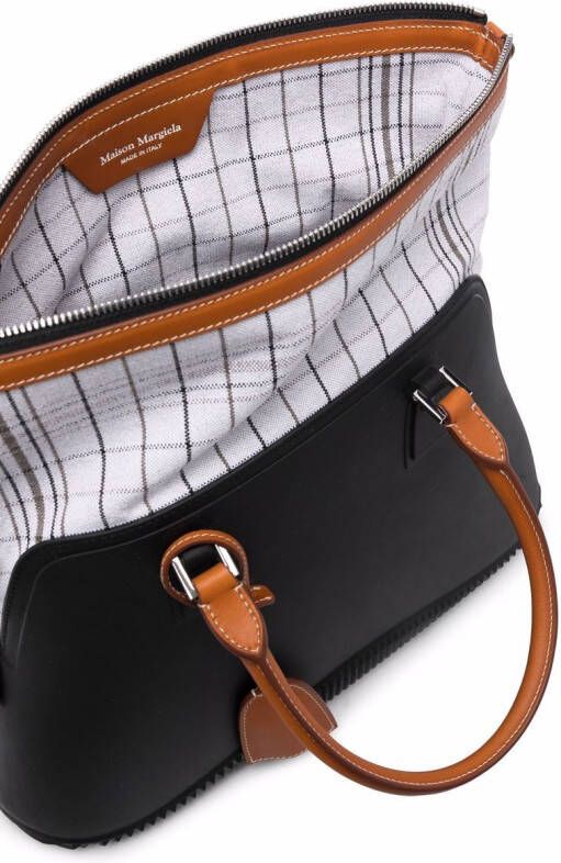 Maison Margiela Grote 5AC geruite shopper Zwart