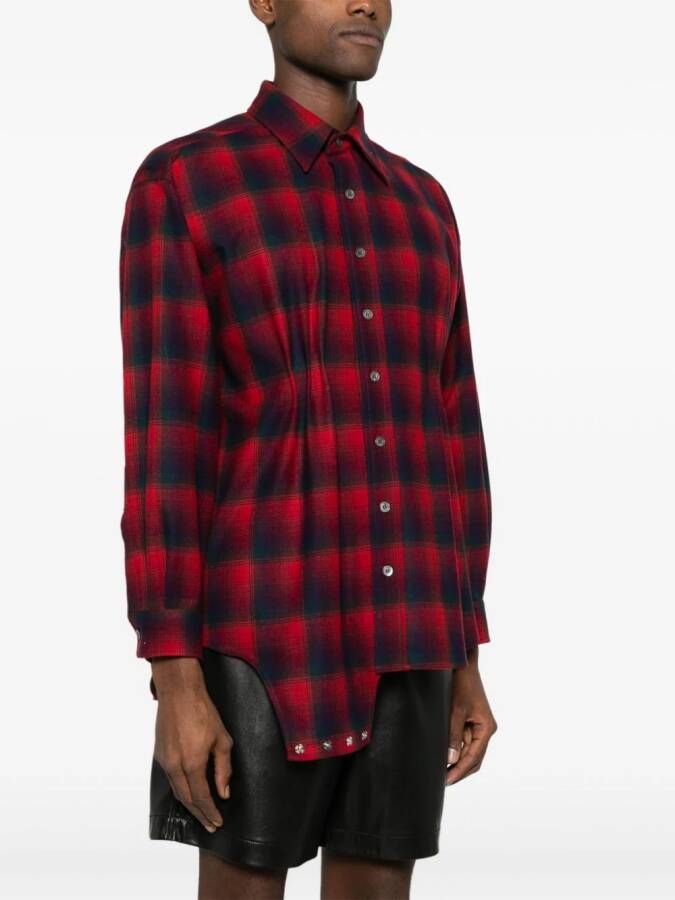 Maison Margiela x Pendleton geruit playsuit overhemd Rood