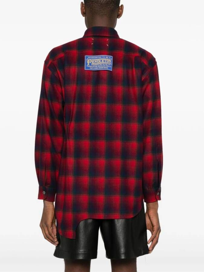 Maison Margiela x Pendleton geruit playsuit overhemd Rood