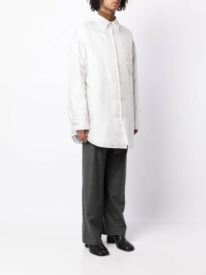 Maison Margiela Gestreept gewatteerd overhemd Wit