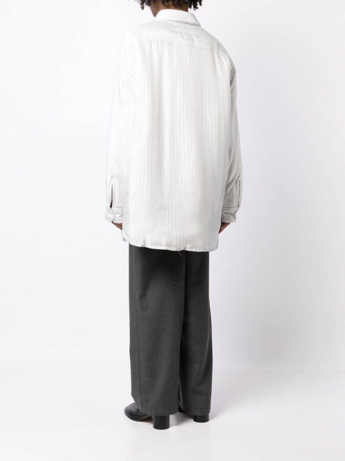 Maison Margiela Gestreept gewatteerd overhemd Wit