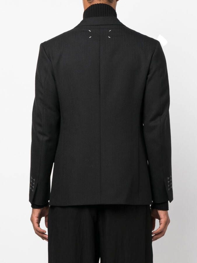 Maison Margiela Wollen blazer met enkele rij knopen Zwart