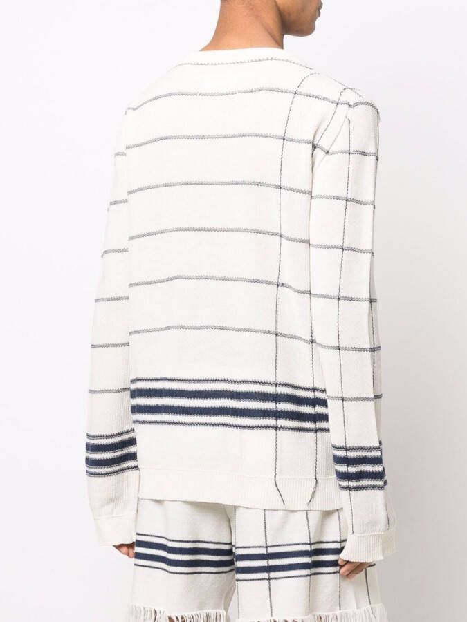 Maison Margiela Gestreepte pullover Beige