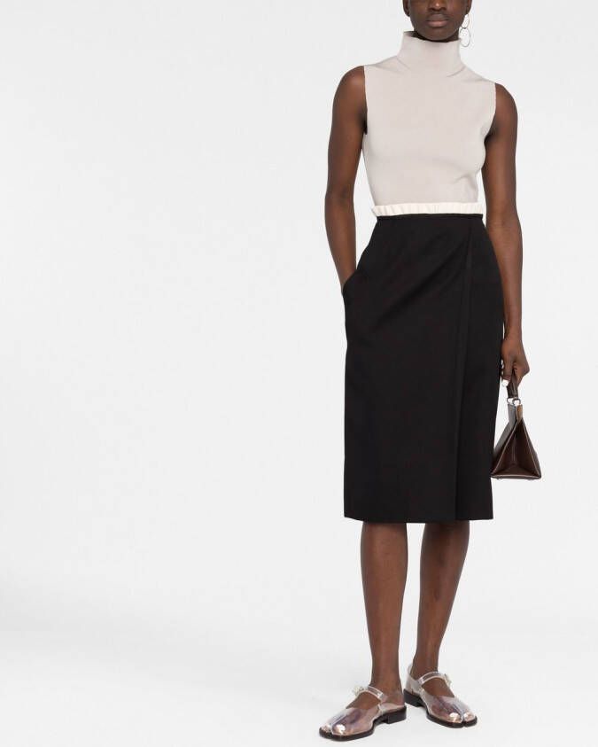 Maison Margiela Wollen midi-rok Zwart