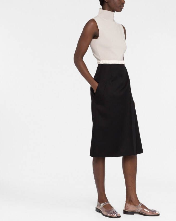 Maison Margiela Wollen midi-rok Zwart