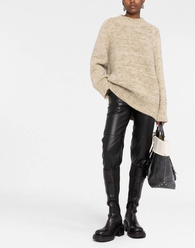 Maison Margiela Trui met ronde hals en print Beige