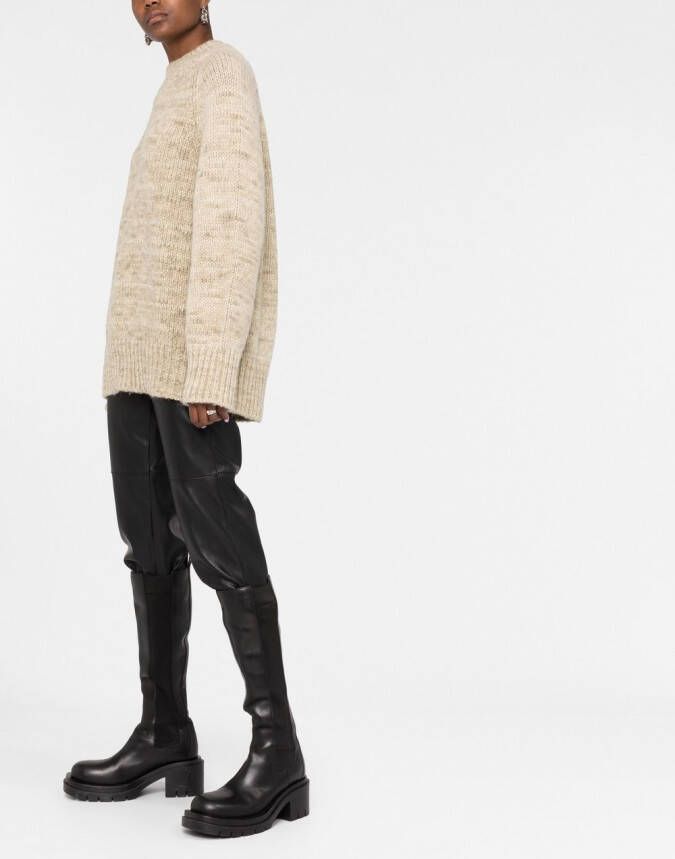 Maison Margiela Trui met ronde hals en print Beige
