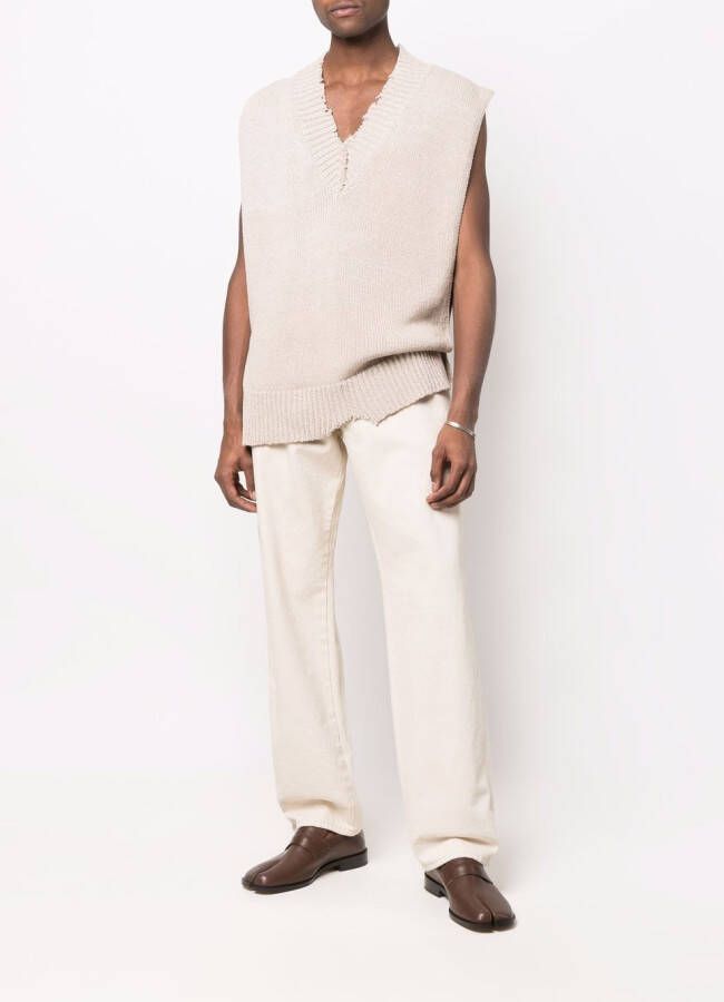 Maison Margiela Hemd met gerafeld detail Beige