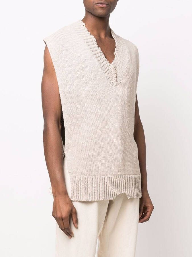 Maison Margiela Hemd met gerafeld detail Beige