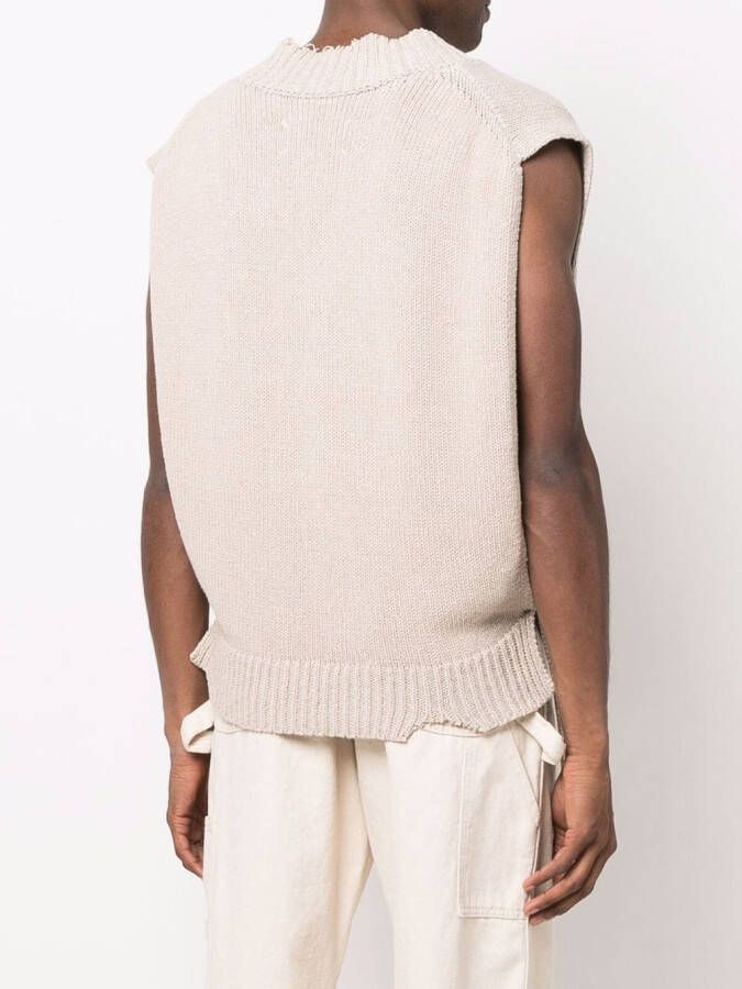 Maison Margiela Hemd met gerafeld detail Beige