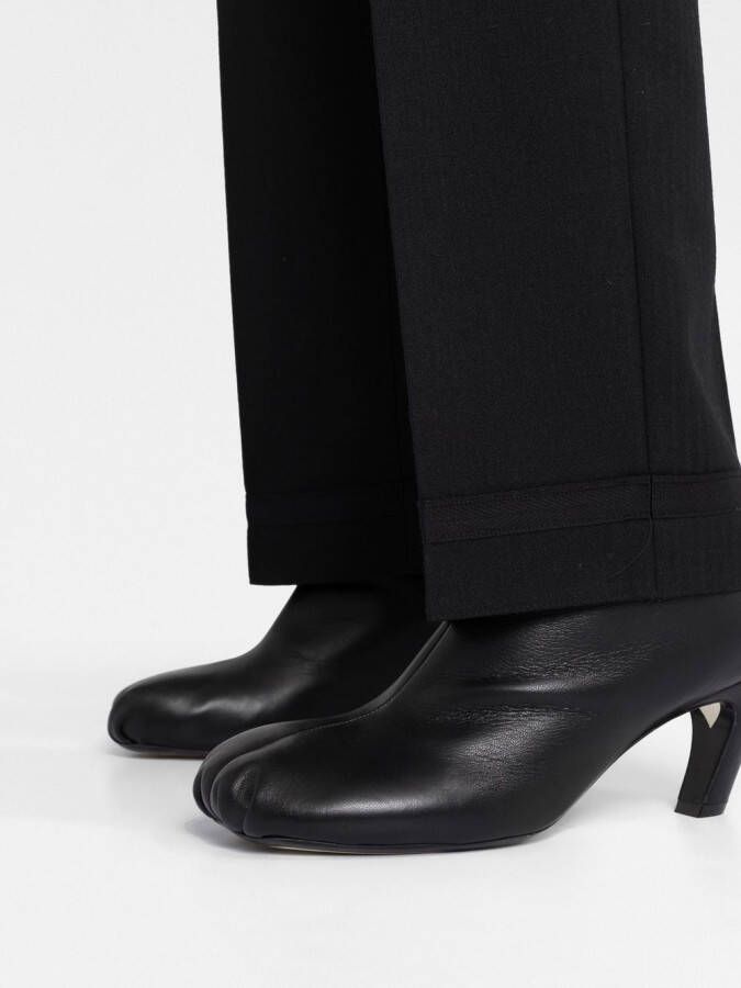 Maison Margiela Wollen broek met visgraatpatroon Zwart