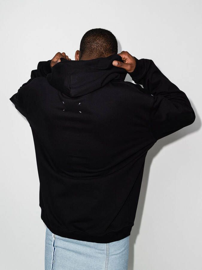 Maison Margiela Hoodie met geborduurd logo Zwart