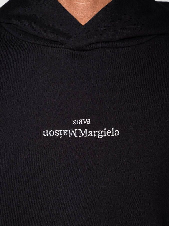 Maison Margiela Hoodie met geborduurd logo Zwart