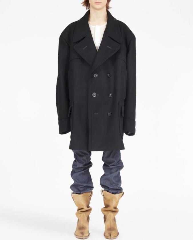 Maison Margiela Jas met dubbele rij knopen van wolblend Zwart