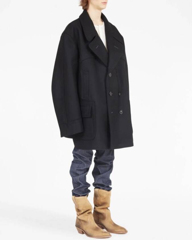 Maison Margiela Jas met dubbele rij knopen van wolblend Zwart