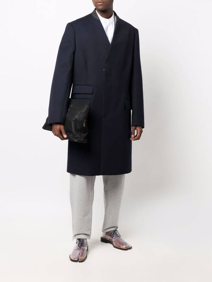 Maison Margiela Jas zonder kraag Blauw