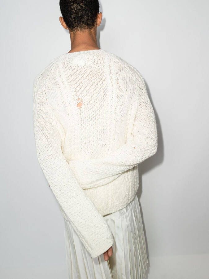 Maison Margiela Kabelgebreide trui Wit