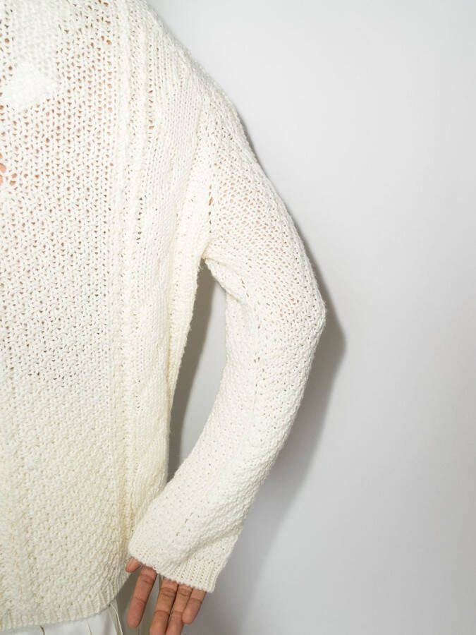 Maison Margiela Kabelgebreide trui Wit