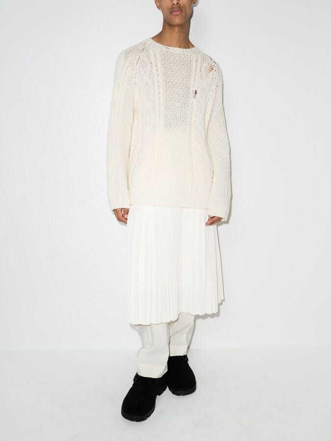 Maison Margiela Kabelgebreide trui Wit