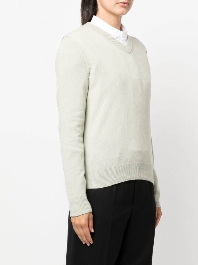 Maison Margiela Kasjmier trui met V-hals Groen
