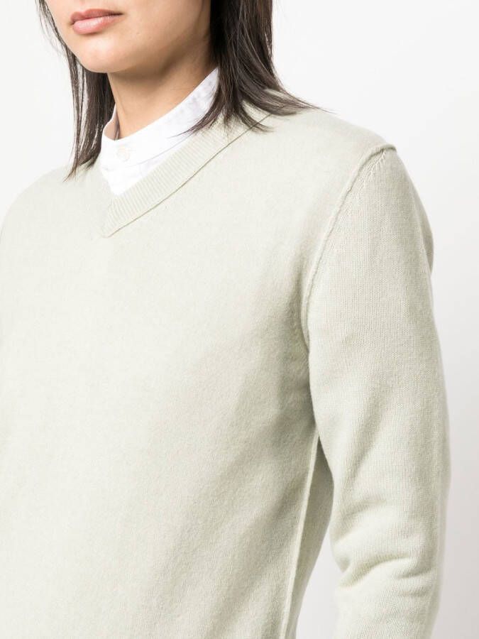 Maison Margiela Kasjmier trui met V-hals Groen