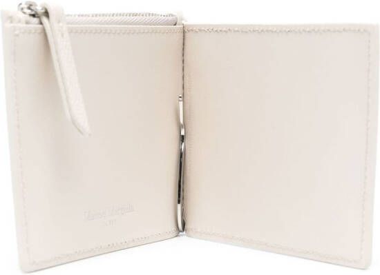 Maison Margiela Leren portemonnee met geldclip Beige