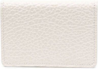 Maison Margiela Leren pasjeshouder met vier stiksels Beige