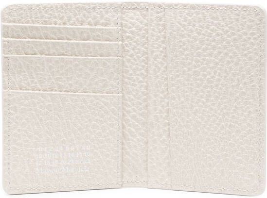 Maison Margiela Leren pasjeshouder met vier stiksels Beige