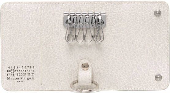 Maison Margiela Leren sleutelhanger met stiksel Grijs