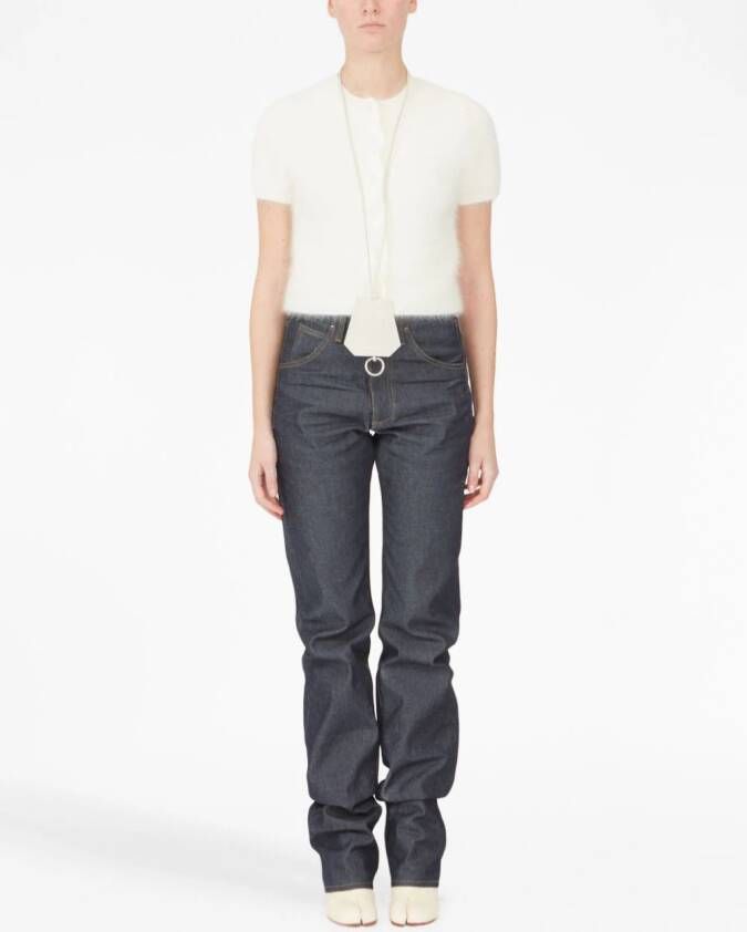 Maison Margiela Leren sleutelhanger Beige