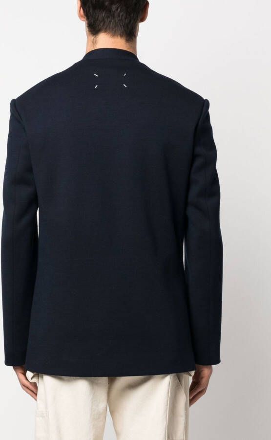 Maison Margiela Mantel met enkele rij knopen en stiksel Blauw