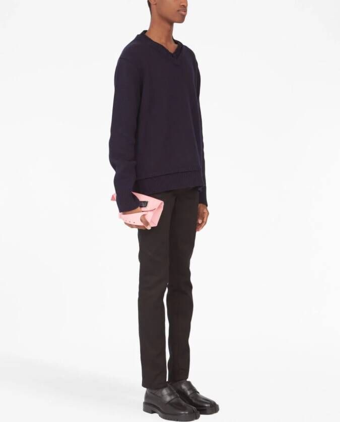 Maison Margiela Snatched leren clutch Roze